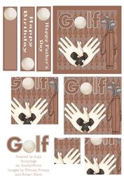Golf Father's Day/ Birthday Pyramid Brown