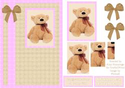 Baby Girl Bear Card Front
