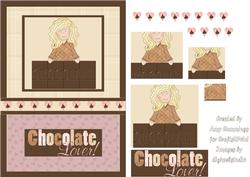 Blonde Chocolate Lover Lady Card Front