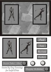 Vintage Golfer Black and White Card Front