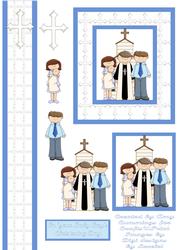 Baby Boy Christening Decoupage Design