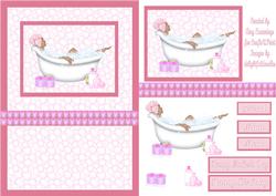 Pamper Yourself Female Decoupage Card Front