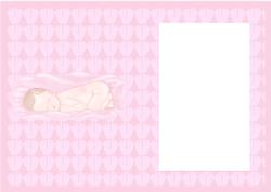 Baby Girl, New Arrival Card Insert