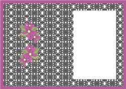 Purple Flower and Black Lace Card Insert