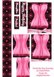 Pink Basque and Lace Pyramid Design
