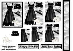 Black, White and Satin Ladies Fashion Pyramid Design