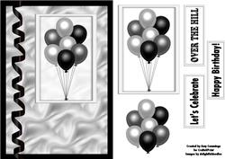 Let's Celebrate Male Birthday Balloon Decoupage Card