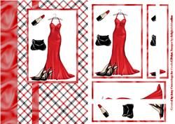Red Dress Fashion Side Stacker Card