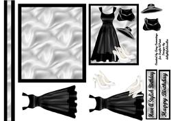 Black, White and Satin Ladies Fashion Decoupage Design
