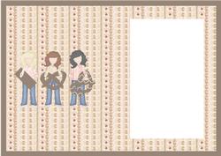 Three Chocolate Loving Ladies Portrait Insert