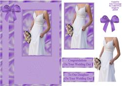 Bride Lilac Wedding Day Decoupage Card