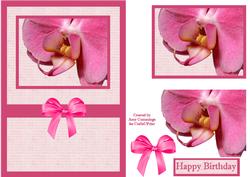 Pink Orchid Birthday Decoupage Card