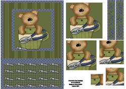 Teacup DIY Bear Pyramid Card Front