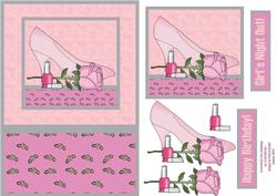 Girl's Night Out! Decoupage Card Front