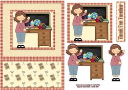 Thank You Teacher! Classroom Decoupage Card Front