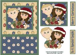 Special Couple Christmas Decoupage Card Front