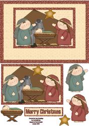 The Nativity Decoupage Card Front