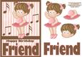 Happy Birthday Friend Ballerina Card