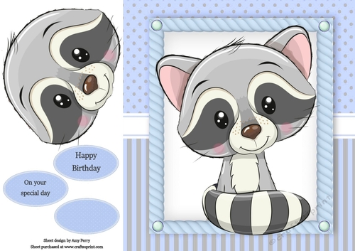 Gorgeous Raccoon 8x8