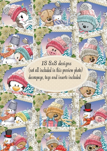 18 8x8  Christmas Animals Bumper Kit