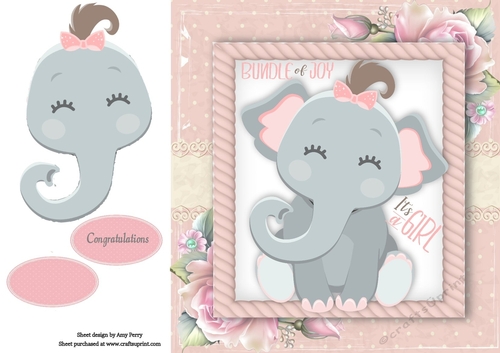 Baby Girl Elephant  8x8