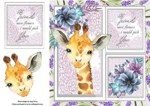 If Friends Were Flowers I Would Pick You Giraffe 8x8