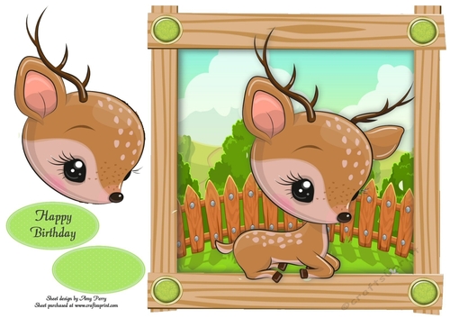 Cute Brown Deer 8x8