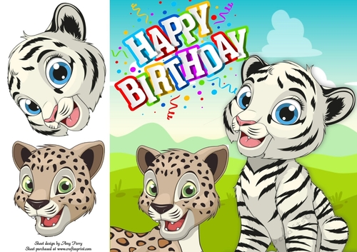 Jungle Animal Party 5 8x8