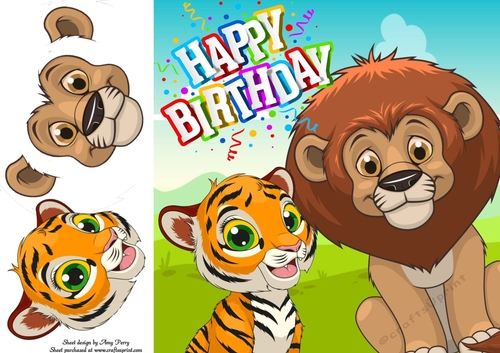 Jungle Animal Party 7 8x8