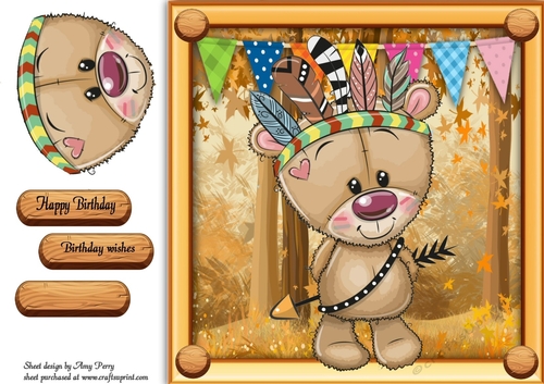 Cute Bear In Indian Fancy Dress 8x8