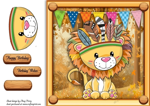 Cute Lion In Indian Fancy Dress 8x8