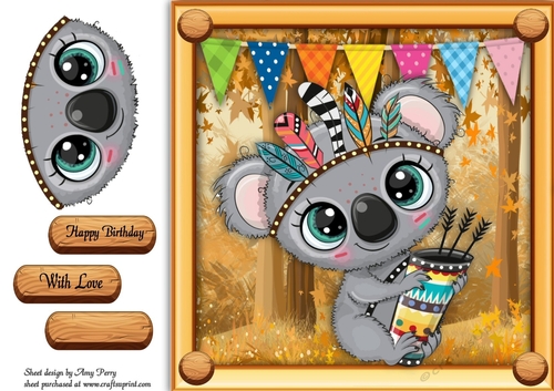 Cute Koala In Indian Fancy Dress 8x8