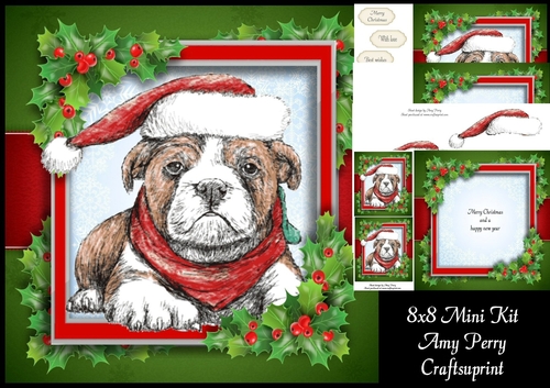 Gorgeous Bulldog With Holly 8x8 Mini Kit