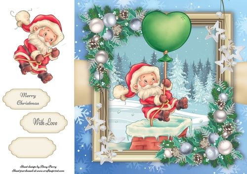 Cute Santa With His Balloon 8x8
