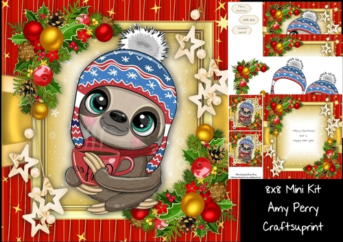 Gorgeous Sloth In Winter Hat 8x8 Mini Kit