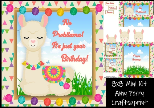 No Probllama its just your birthday Lllama fun 8x8 Mini Kit