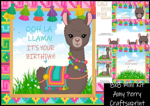 Ooh La  Llama its your birthday  8x8 Mini Kit