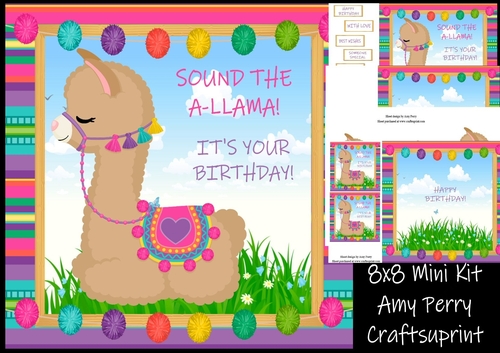 Sound the a-llama its your birthday 8x8 Mini Kit