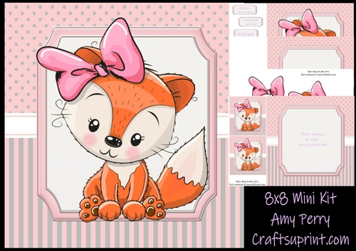 Gorgeous Orange & White Fox 8x8 Mini Kit