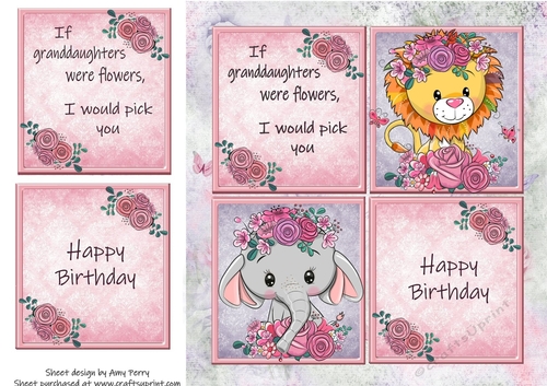 If granddaughters  were flowers, I would pick you Lion & Elephant 8x8