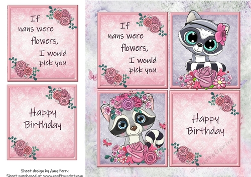 If nans were flowers, I would pick you Raccoons 8x8