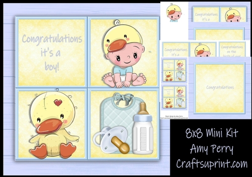 Baby Boy Cube Duck 8x8 Mini Kit