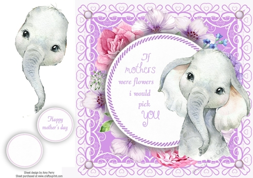 If mothers were flowers .......  Elephant 8x8