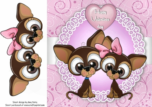 Valentine Dog Couple 8x8