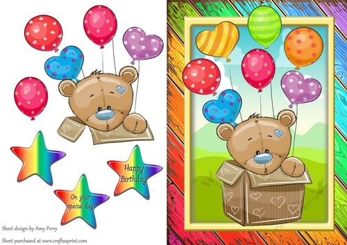 Special Delivery Brown Bear With Blue Nose A5