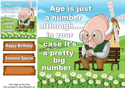 Funny Birthday Old Man 2 8x8