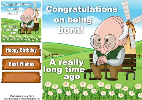 Funny Birthday Old Man 5 8x8