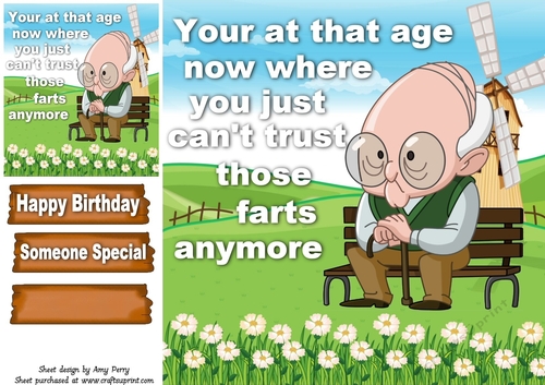 Funny Birthday Old Man 6 8x8
