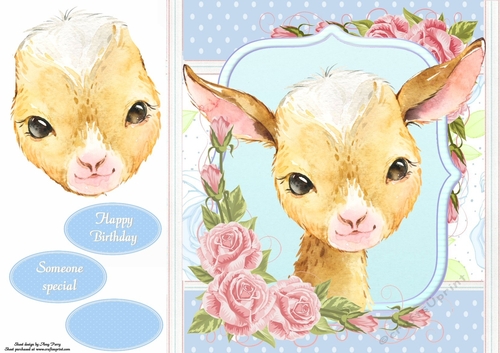 Gorgeous Brown Goat Shabby Chic 8x8