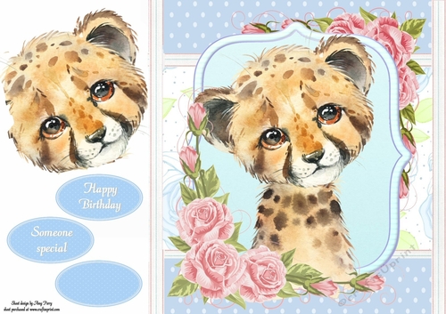 Gorgeous Yellow Cheetah Shabby Chic 8x8